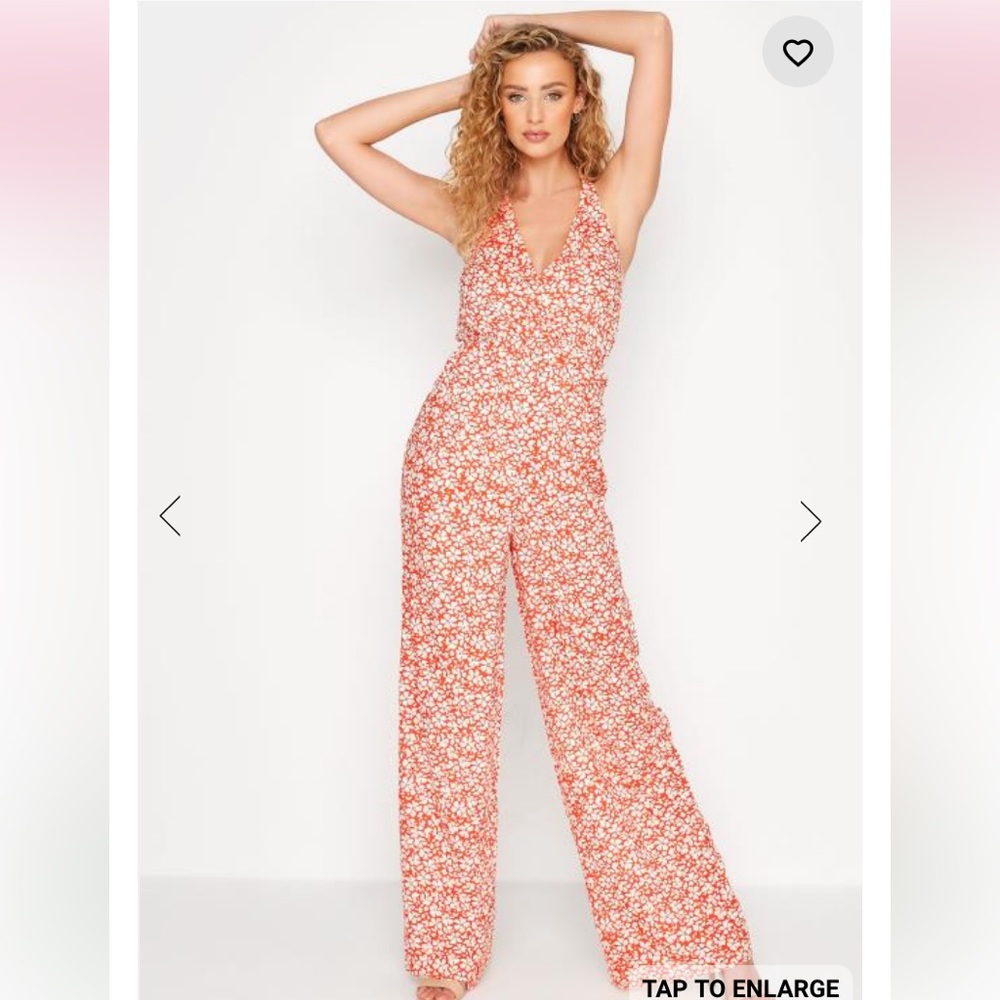 Halterneck Jumpsuit from Long Tall Sally. NWT. Floral. Size 12. 36” inseam.